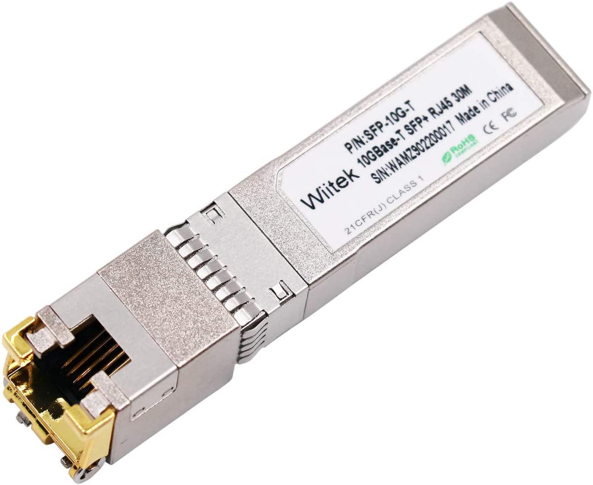 Wiitek 10GBase-T 10G RJ45 to SFP+ Copper Transceiver 30-Meter, Compatible  for Cisco SFP-10G-T-S, Ubiquiti, D-Link,