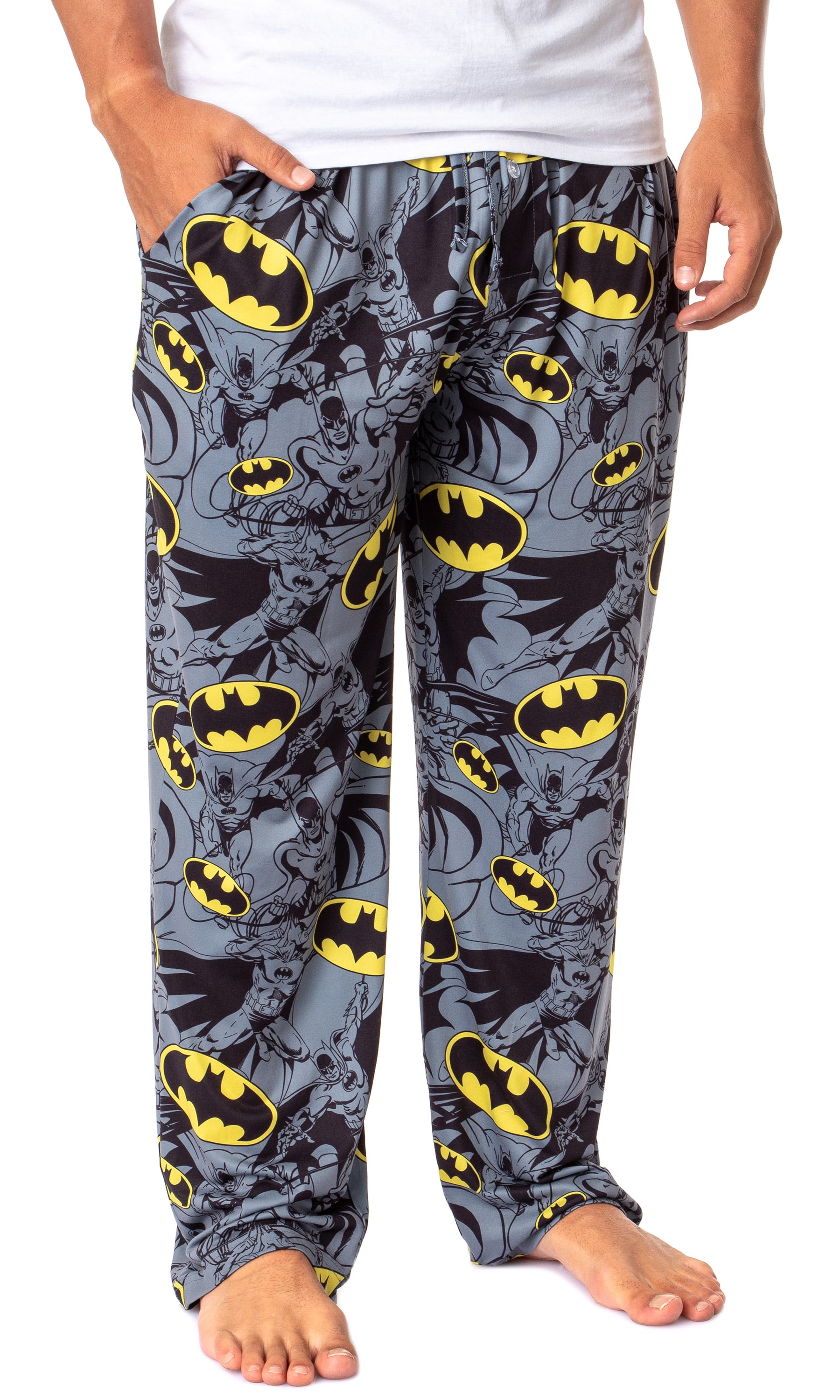 DC Comics Batman Mens' Bat Symbol Icon Retro Character Sleep Pajama ...