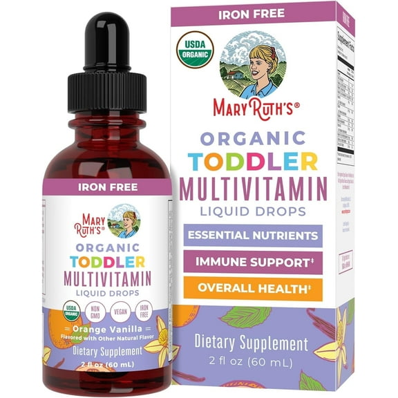 MaryRuth's Children's Organic Multivitamin Liquid Drops, Immune Support for Toddlers, 2 fl oz, Unisex