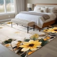 thumbnail image 5 of Yellow Floral Spring Area Rugs 5x8 for Living Room, Summer Rustic Botanical Vintage Wood Non Slip Washable Rug Runner, Low Pile Indoor Floor Carpet Mat Bathroom Rugs for Bedroom, Kids Room, 5 of 9