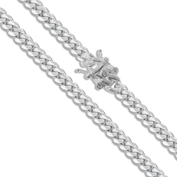 Sterling Silver Solid Miami Cuban Link Chain 6.3mm 925 Italy Box Lock Bracelet 9" Jewelry Female