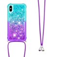 thumbnail image 3 of Funda para iPhone X/iPhone XS Brillantina Líquida Divertida Reluciente y con Cristales en Movimiento Cuerpo Cruzado con Cordón Ajustable, 3 of 5