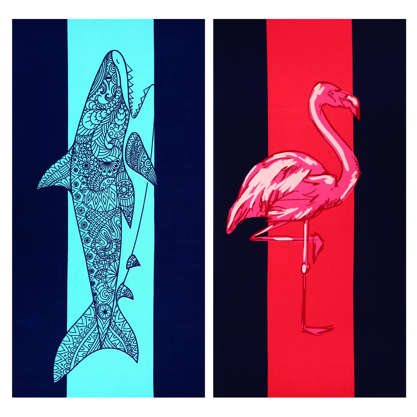 2 Pack Oversized Beach Towel Set, Extra Large Long XL Microfiber Pool