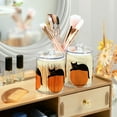 thumbnail image 3 of Yayeee 2 Pack Qtip Holder Dispenser for Bathroom with Lid Cotton Swab Canister, Black Cat Orange Ball, 3 of 6