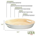 thumbnail image 2 of Lexa Bamboo Serving Tray w/ Handles, 16 Inch, White, 2 of 11