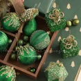 thumbnail image 5 of Adornos navideños de bolas verdes con forma especial, decoración de fiesta para árbol de Navidad, colgante de esferas navideñas de Año Nuevo 2024, 5 of 5