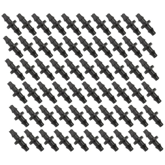 KAJNBN 100Pcs Black Plastic Barbed Straight Through Hose Connector for Irrigation Systems 2.4 x 1 x 1in