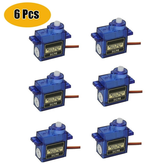 6Pcs 9G SG90 Micro Servo Motor Nylon Gear 4.8V 1.8kg/cm Torque 25cm Wire JR Plug for RC Robot Helicopter Airplane Car Boat