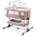 thumbnail image 6 of Nordmiex Baby Bassinet 3 in 1 Adjustable Bedside Sleeper Bed for Infant Baby with Breathable Net, Khaki, 6 of 8