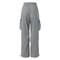 thumbnail image 4 of CONZONE Big Boys Cargo Pants Elastic Waist Baggy Joggers for Child Drawstring Wide Leg Fall Casual Trousers with Pockets Size 13-14 Years, 4 of 9
