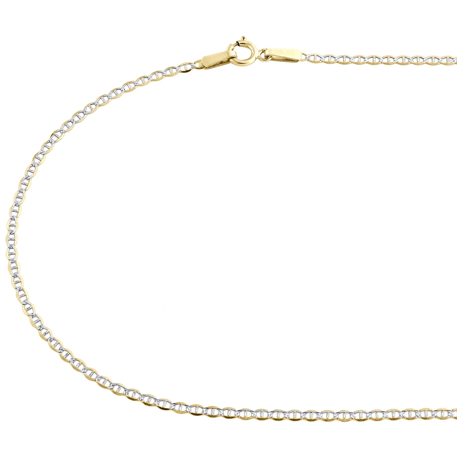 10K Yellow Gold 1.50mm Diamond Cut Solid Anchor Mariner Chain Necklace 18 Inches