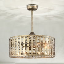 Bambii 23.6 in. 6-Light Indoor Gold Brushed Finish Ceiling Fan with Light Kit and Remote