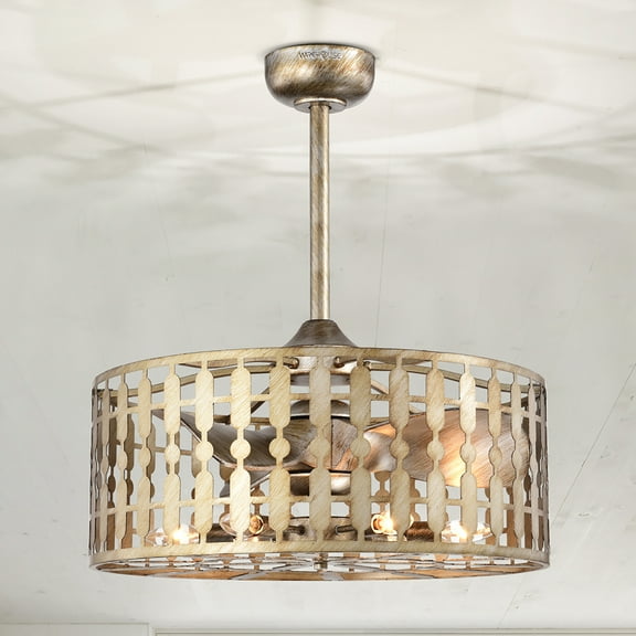 Bambii 23.6 in. 6-Light Indoor Gold Brushed Finish Ceiling Fan with Light Kit and Remote