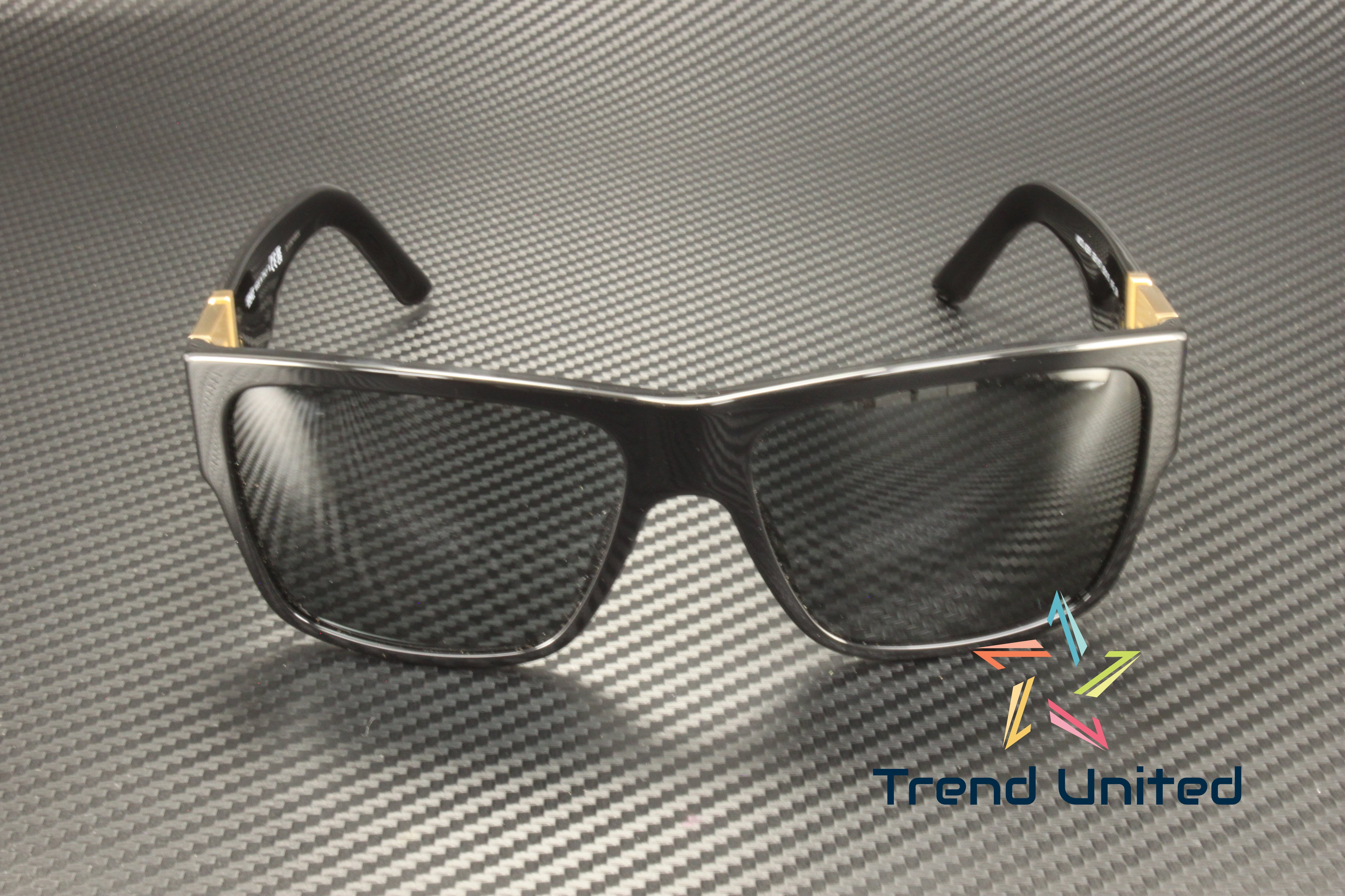 Versace Plastic Unisex Square Sunglasses Black 59mm Adult