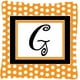 Carolines Treasures CJ1033-GPW1414 Monogramme Initiale G Oreiller en Tissu Décoratif Polkadots Orange – image 1 sur 4
