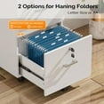 thumbnail image 6 of XPOPR 2 Drawer File Cabinet with Lock, Wood Grain White File Cabinets for Letter Size File Folders with Tabs, Mobile Under Desk Filing Cabinets for Home Office, Rolling Filing Cabinet Printer Stand, 6 of 11