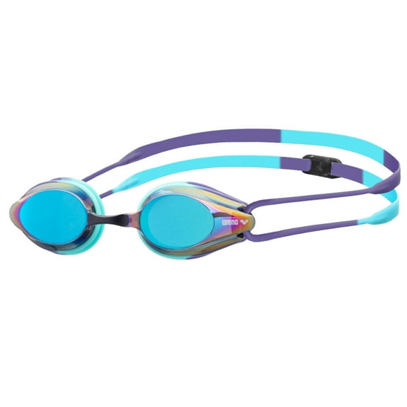 ARENA Tracks Unisex Adult Essential Racing Swim Goggles for Competitive Swimmers Men and Women FINA-Approved Anti-Fog Coated Mirror Lens, Turquoise/Future Dusk/Water