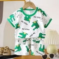 thumbnail image 2 of XZNPDUCQ Toddler Girls Summer Outfit Round Neck Short Sleeve Smocked T-shirt Elastic waist Casual Elastic 2Pcs For 6 12 18 24 Months 2T 3T 4T 5T Dailywear Green，3-6 Months, 2 of 4