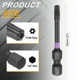 thumbnail image 2 of Uxcell 2pcs TT20 Torx Impact Screwdriver Bit 1/4" Hex Shank 2" Long Magnetic with Hole, 2 of 7