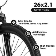 Adults Mountain Bike, 26-inch Wheels, Shimano 21 Speed Gear White Mountain Women Bicycle in White