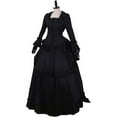 thumbnail image 2 of Women's Victorian Black Bustle Dress Gothic Bustle Gown Medieval Vintage Steampunk Ball Gown, 2 of 6