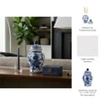 thumbnail image 6 of Chinoiserie Ceramic Jar Vase with Lid for Living Room and Home Decor - Decorative Flower Vase for Bedroom or Office Decor - House Accent for Table Styling and Entryway Display - 9", Blue & White, 6 of 17