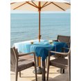 thumbnail image 3 of Outdoor Tablecloth with Umbrella Hole for Patio/Picnic/Party/Camping, Teal Blue Ombre Waterproof Table Cloth Square Cover Washable, Summer Beach Ocean Waves Coastal (54"x 54"), 3 of 9