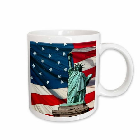 

3dRose Statue of Liberty with Flag Ceramic Mug 11-ounce