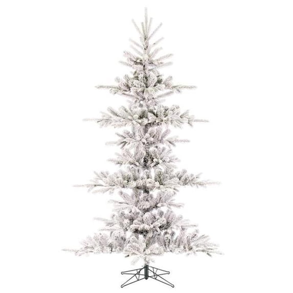7.5 ft. x 57 in. Flock Yukon Display Tree, Green & White - 791T Tips