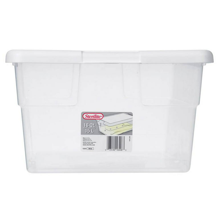 Sterilite 6 Quart Clear Plastic Stackable Storage Container Tote, 12 Pack 