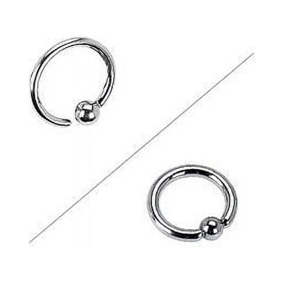 One Side Fixed Ball Circular Ring Captive Bead Ring 18G-14G - 5 Length Available