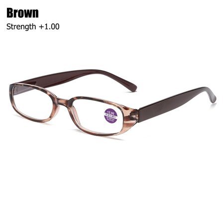 Fashion Portable Vision Care Women Far Sight Eyewear Reading Glasses Anti-UV Blue Rays Presbyopia Eyeglasses BROWN STRENGTH +1.00