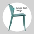 thumbnail image 6 of 2xhome Set of 2 Modern Pool Patio Chairs, Contemporary Plastic Armless Dining Accent Side Chairs for Indoor or Outdoor Use, Teal, 6 of 10