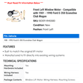 thumbnail image 2 of Front Left Window Motor - Compatible with 1981 - 1990 Ford E-350 Econoline Club Wagon 1982 1983 1984 1985 1986 1987 1988 1989, 2 of 2