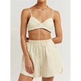 thumbnail image 5 of Women'S 3 Piece Outfits Set Spaghetti Strap Tank Long Sleeve Cover Up Blouse Casual High Waist Shorts M, 5 of 10