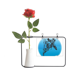 thumbnail image 1 of Deporte de invierno de esquís y bastones de esquí patron Botella de decoración de jarrones colgantes de flores rosas artificiales, 1 of 3