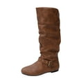 thumbnail image 1 of Bottes d'Hiver pour Femmes, Mode Décontractée d'Hiver Couleur Unie Bout Rond Mi-Mollet, Bottes pour Femmes, 1 of 9