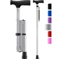 thumbnail image 1 of Bastón HoneyBull | Bastones de una sola punta para hombres y mujeres, plegables, ajustables, resistentes hasta 113 kg, bastones para personas mayores (plateados), 1 of 5
