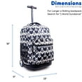 thumbnail image 5 of J World Girls Sunrise 18" Rolling Backpack for School and Travel, Heart Dot, 5 of 7