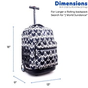 J World Girls Sunrise 18 Rolling Backpack for School and Travel, Heart Dot