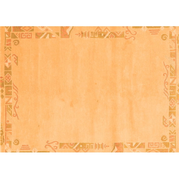 Ahgly Company Indoor Rectangle Solid Orange Modern Area Rugs, 5' x 8'