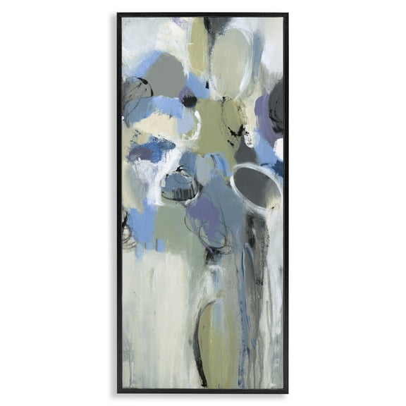 Stupell Industries Beige & Blue Abstraction Black Framed Giclee Art, design by Lisa Ridgers
