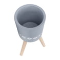 thumbnail image 4 of Set of 2 Gray Diamond Planters with Wood Legs | 10" & 12" Magnesia Pots for Indoor Plants, Succulents, Terrariums | Stylish Home & Garden Decor, 4 of 7