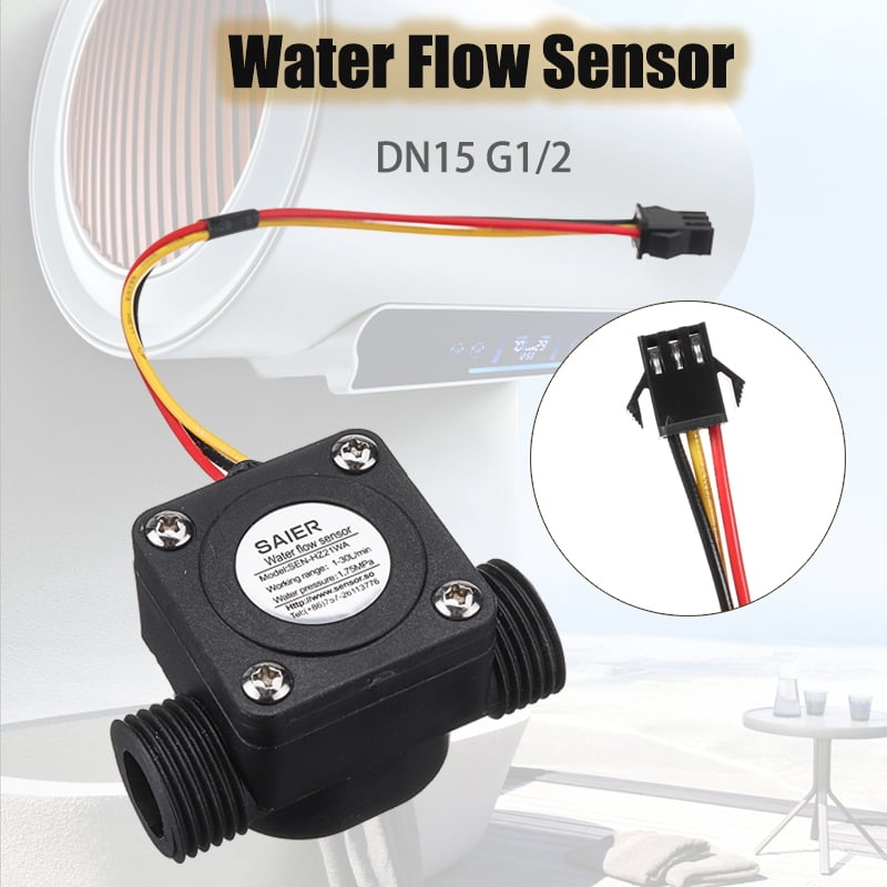 Water Flow Sensor Fluid Flowmeter Switch G1/2 Counter 1-30L/min Meter