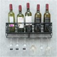 thumbnail image 1 of Wine Racks Bar Decor Industrial Home Metal with Wine Glass Holder, Wall-Mounted Vintage Wine Bottle Holder, Suspension Stemware Storage Rack, Wine Shelf for Bar/Kitchen/Cabinet, Black Organ, 1 of 4