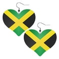 thumbnail image 6 of Jamaica Flag Leather Heart Earrings Dangle For Women Love Earrings Lightweight, 6 of 6