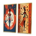 thumbnail image 3 of Designart "Kali, the Tantric Goddess Retro Illustration III" Hinduisim Framed Wall Art Set Of 2 - Traditional Orange Frame Gallery Set For Office Decor, 3 of 6