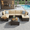 Beige-7, variant on Aiho Outdoor Patio Furniture Set with All Weather Wicker, 6 Pieces Outdoor Sectional Sofa with Soft Cushions and Coffee Table, For Garden, Backyard, Poolside, Patio, Porch and Balcony - Gray