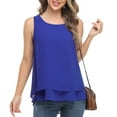 Uvplove Women's Sleeveless Chiffon Tank Top Double Layers Casual Blouse