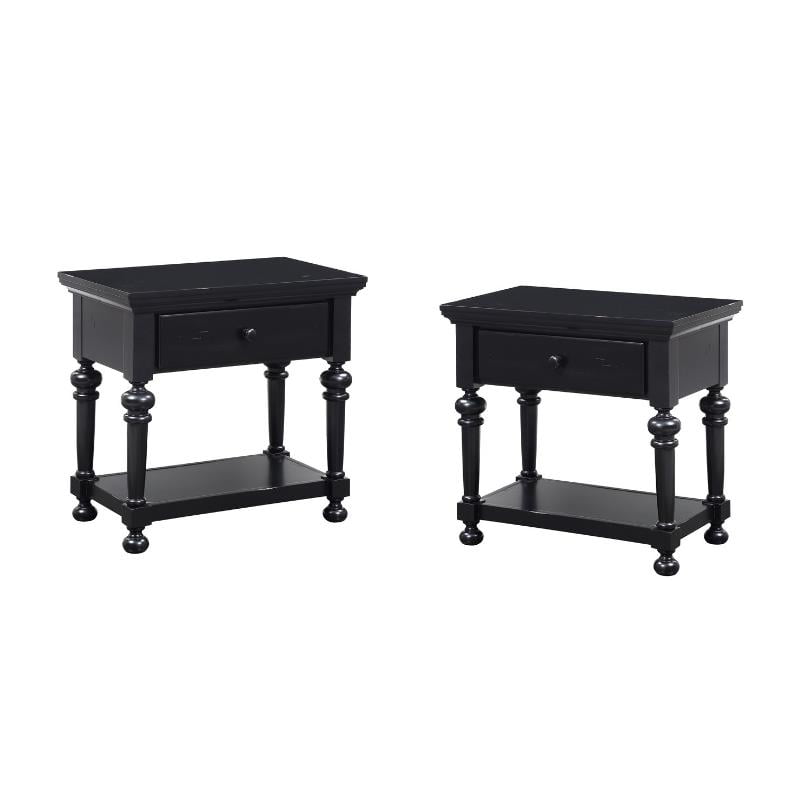 Comfort Pointe Set Of 2 Drawer Night Stand In Antique Black Walmart Com Walmart Com